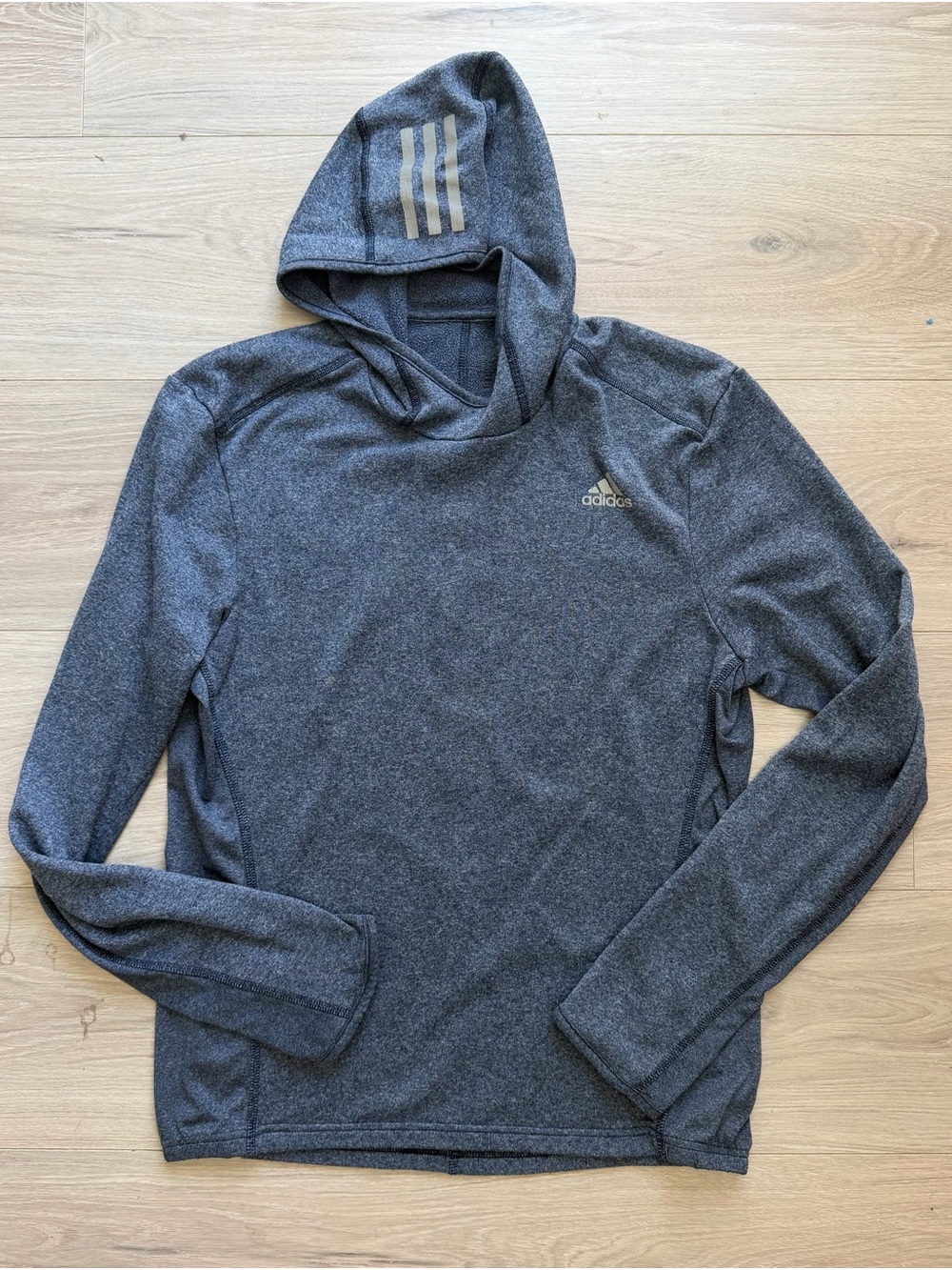 Adidas mens blue pullover hooded sweatshirt